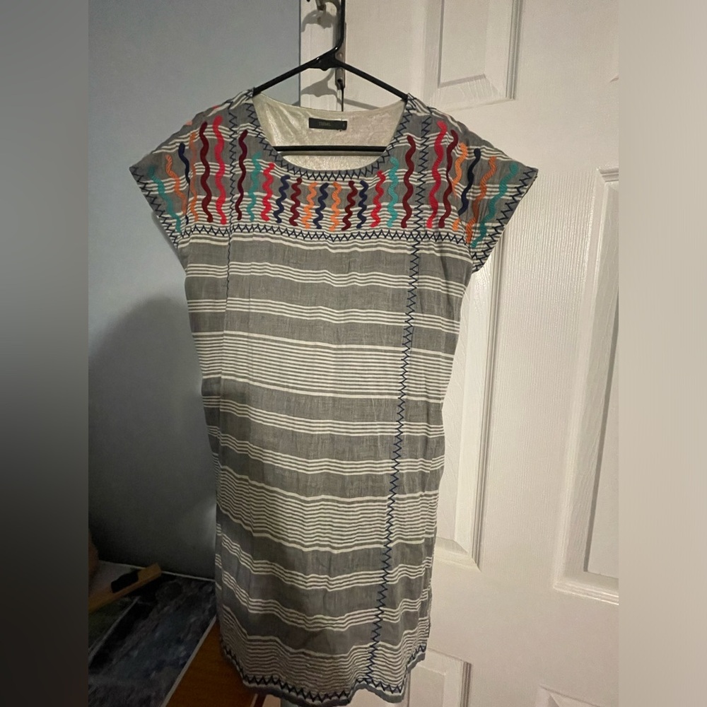 THML dress with fun, bright embroidery